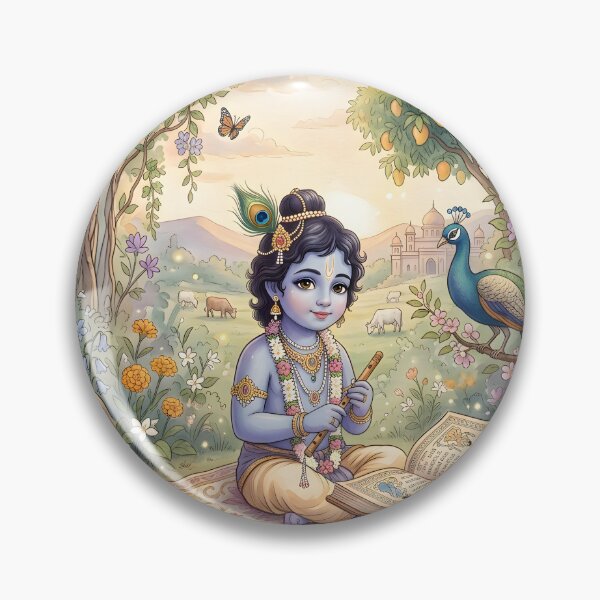 Item preview, Bal Krishna Storybook Illustration designed and sold by hutofdesigns.