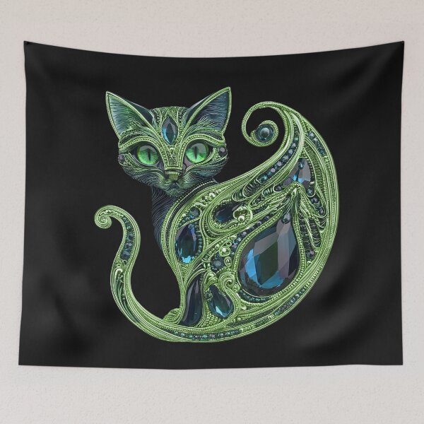 Item preview, Emerald fantasy cat designed and sold by Karaburmagirl.