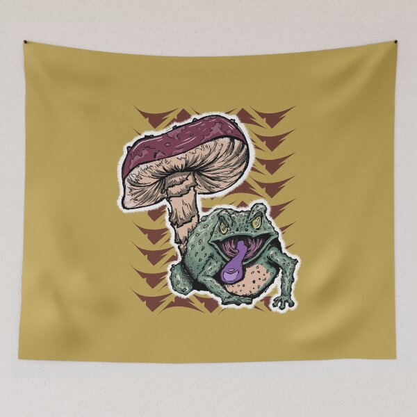 Item preview, Psychedelic Frog & Mushroom – Surreal Forest Art designed and sold by Half Mess.