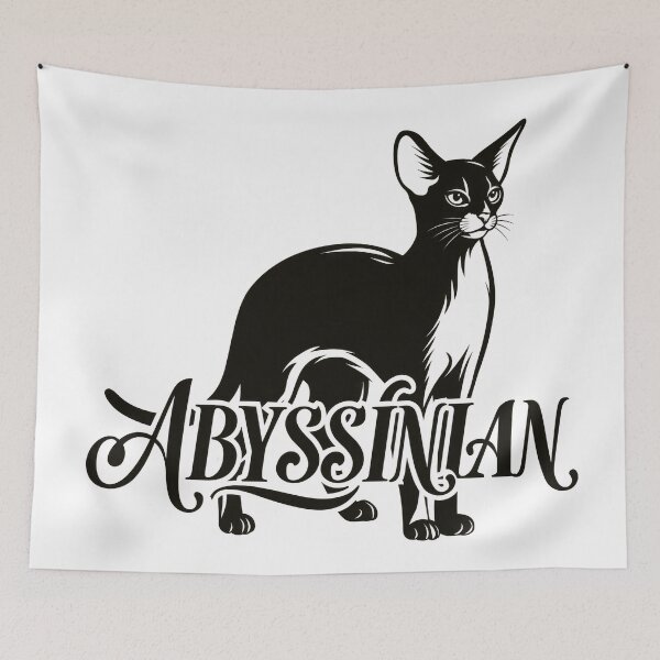 Item preview, Abyssinian Cat Word Art | Typography Cat Silhouette Design designed and sold by AyfuDesigns.