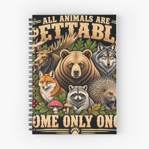 Item preview, Funny Wildlife All Animals Are Pettable Forest Animal Lover Bear Moose Wolf Raccoon designed and sold by SavannahCampbel.