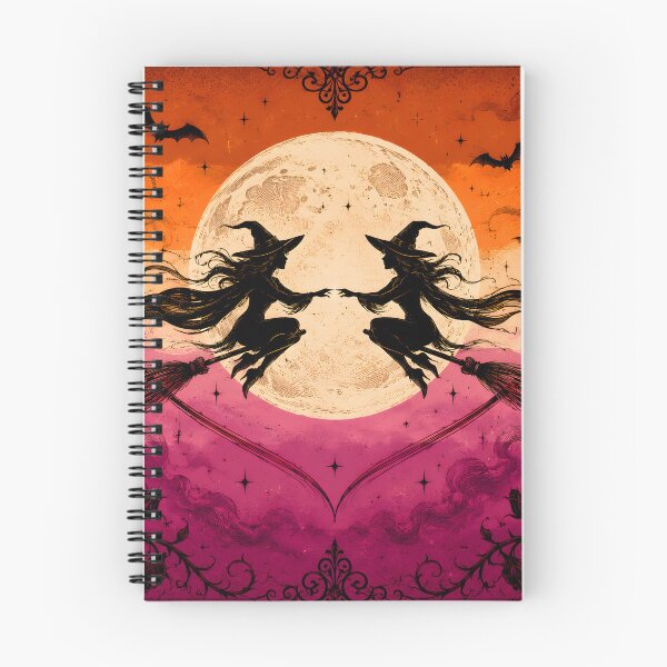 Item preview, Witchy Lesbian Pride Flag Halloween Full Moon, Bats, Heart  designed and sold by Travelslightly.