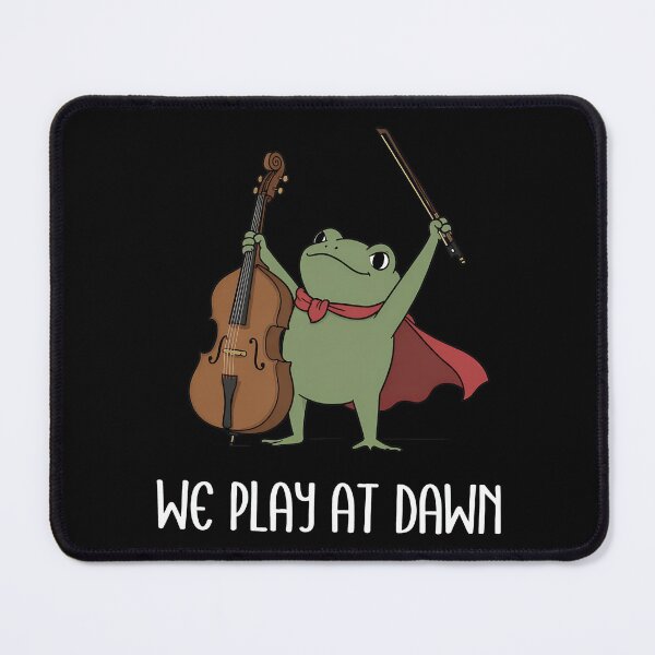 Item preview, We Play at Dawn Frog Double Bass Design, Funny Bass Player Art, Uplifting Musical Gift designed and sold by Catsi-Nook-Art.