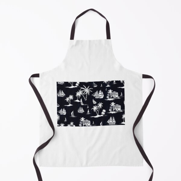 Item preview, Vintage Tropical Nautical Pattern with Tall Ships and Palm Trees designed and sold by Freedom Line Studio.