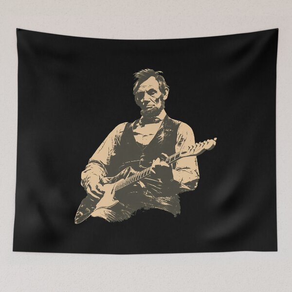 Item preview, Abraham Lincoln Playing Guitar Vintage Political Humor designed and sold by Catsi-Nook-Art.