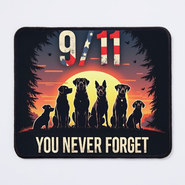 Item preview, 9/11 MEMORIAL HERO DOGS SUNSET SILHOUETTE ART designed and sold by PawsStudioAU.