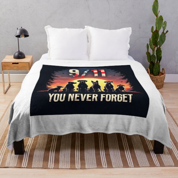 Item preview, 9/11 MEMORIAL HERO DOGS SUNSET SILHOUETTE ART designed and sold by PawsStudioAU.