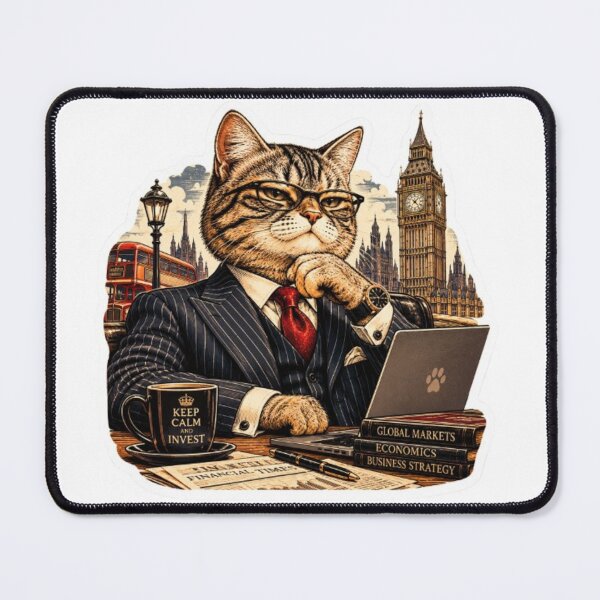 Item preview, Sophisticated Executive Cat London Finance designed and sold by Snurly.