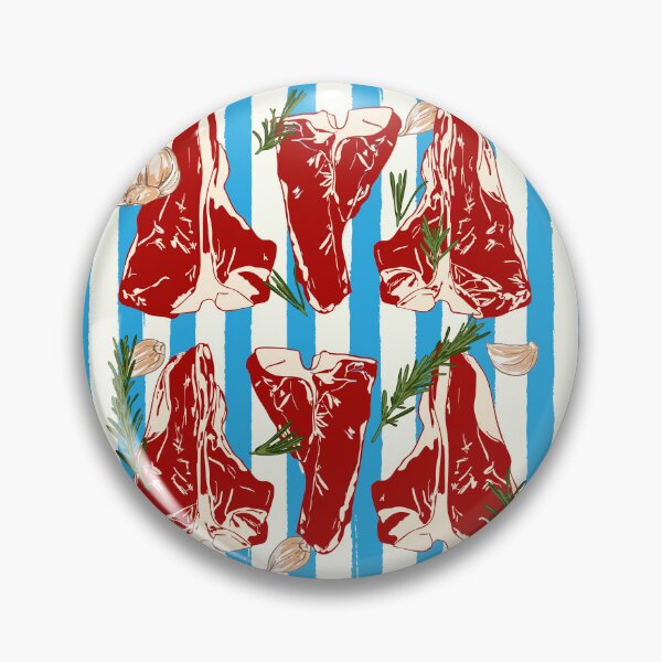 Item preview, T-Bone Steak Blue Stripes Pop Art Kitchen designed and sold by MaiZephyr.