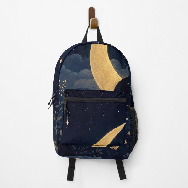 Item preview, Black Cat Under Crescent Moon | Celestial Night Sky Cat designed and sold by AbstractAuraArt.