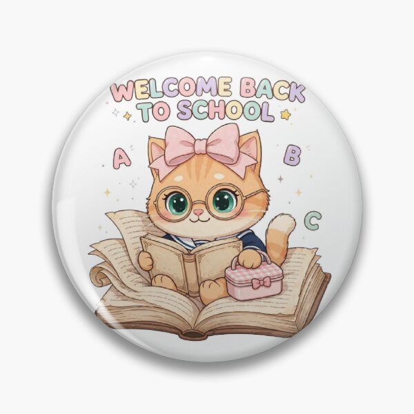 Item preview, Cute Welcome Back To School Reading Cat designed and sold by Moody Vibes Studio.