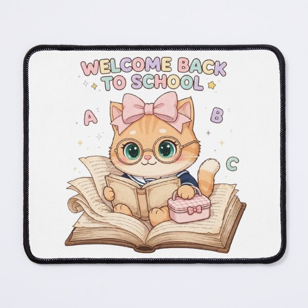 Item preview, Cute Welcome Back To School Reading Cat designed and sold by Moody Vibes Studio.