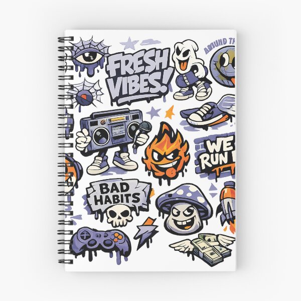 Item preview, Urban Graffiti Sticker Bomb Collage Fresh Vibes Bad Habits Streetwear Graphic designed and sold by DesignArtist.ia.