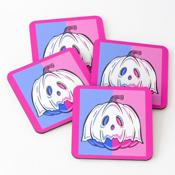 Item preview, Pink And Blue Ghost Pumpkin With pink background  designed and sold by missmann.