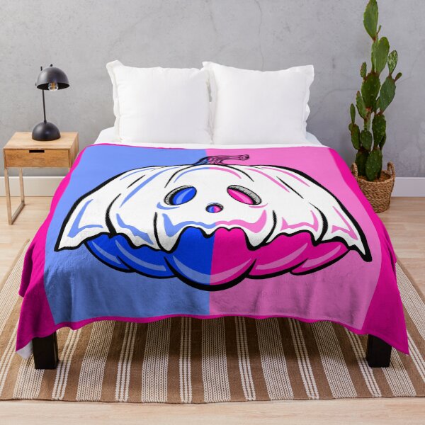 Item preview, Pink And Blue Ghost Pumpkin With pink background designed and sold by missmann.