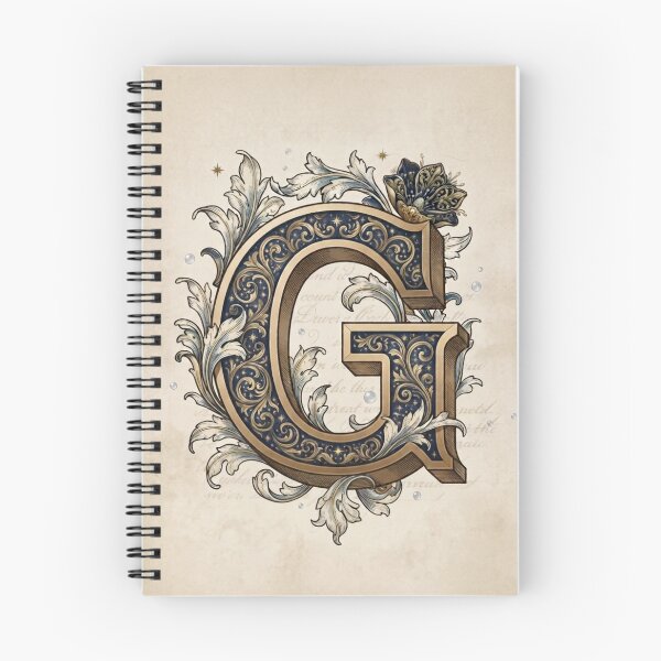 Item preview, Vintage Celestial Botanical Letter G Watercolor Art designed and sold by TheMinimalFrame.
