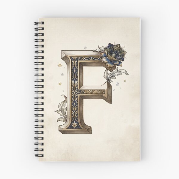 Item preview, Vintage Celestial Botanical Letter F Watercolor Art designed and sold by TheMinimalFrame.