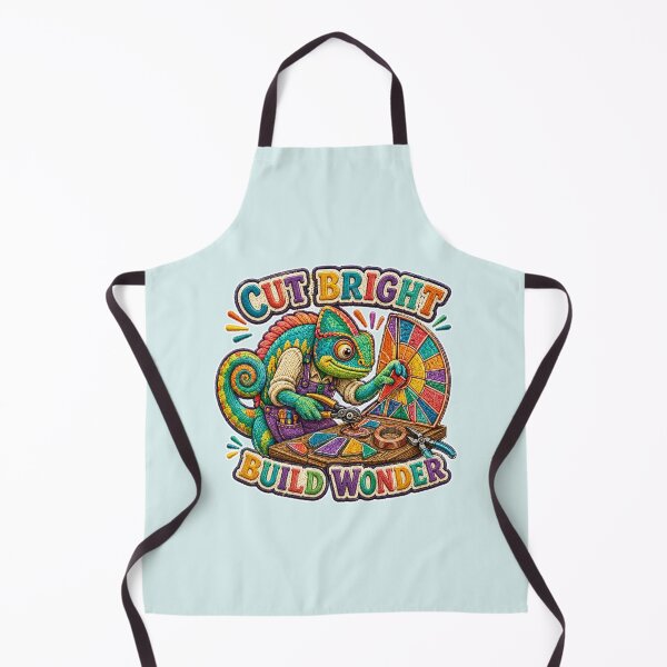 Item preview, Chameleon Stained Glass Artist – Cut Bright Build Wonder Embroidery Design - For Labour Day designed and sold by Jaani-T.