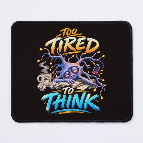 Item preview, Too Tired to Think – Funny Exhausted Brain Cell Neuron Design designed and sold by Tadeusz1.