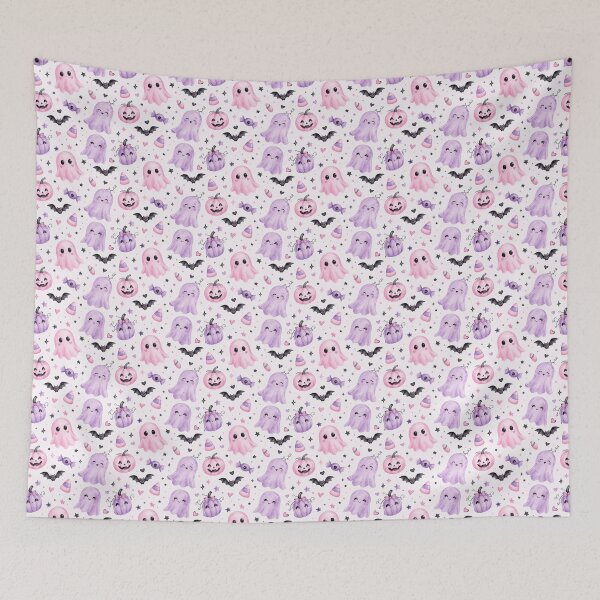 Item preview, Cute Pink Ghost Halloween Pattern designed and sold by Patternpulseee.