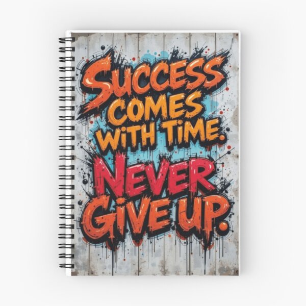 Item preview, Success Comes With Time Never Give Up | Graffiti Art Quote designed and sold by ArhaanFashions.