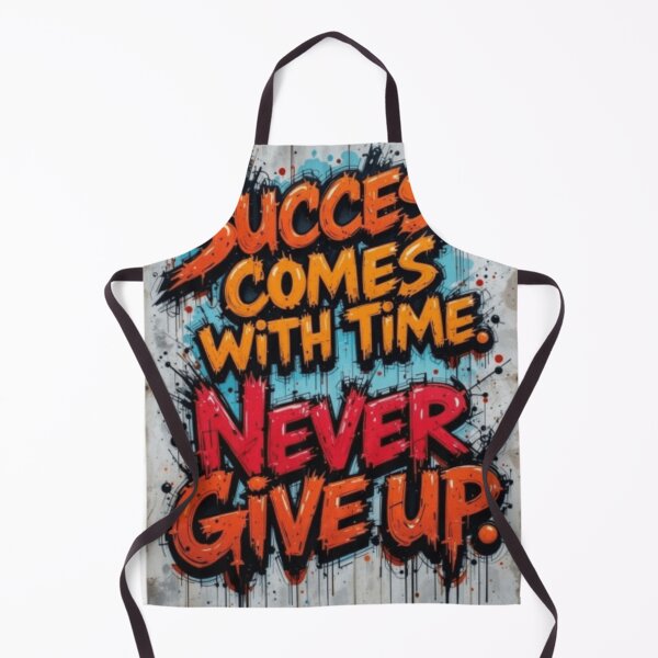 Item preview, Success Comes With Time Never Give Up | Graffiti Art Quote designed and sold by ArhaanFashions.