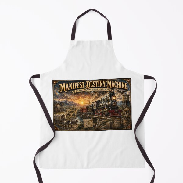 Item preview, Manifest Destiny Machine – Vintage American Steam Railroad Poster designed and sold by ASABCreative.