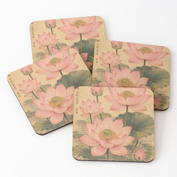 Item preview, Lotus Flowers Ukiyo-e Illustration designed and sold by zaveerequeen.