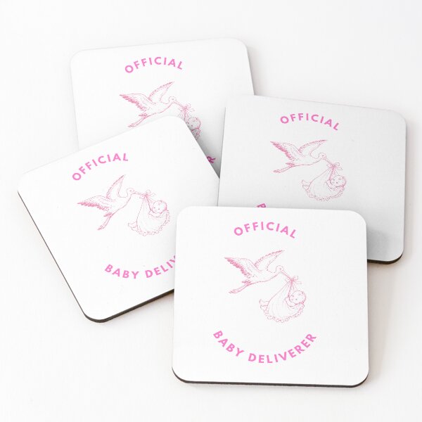 Item preview, Cute Pink Stork Baby Delivery Official Baby Deliverer Baby Girl designed and sold by QuietLinesH.