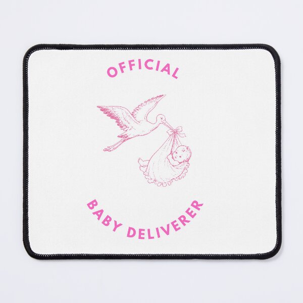 Item preview, Cute Pink Stork Baby Delivery Official Baby Deliverer Baby Girl designed and sold by QuietLinesH.