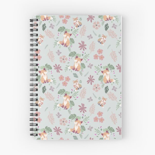 Item preview, Woodland Fox Floral Seamless Pattern, Whimsical Hand-Drawn Nursery Fabric Design designed and sold by mistywoodstudio.