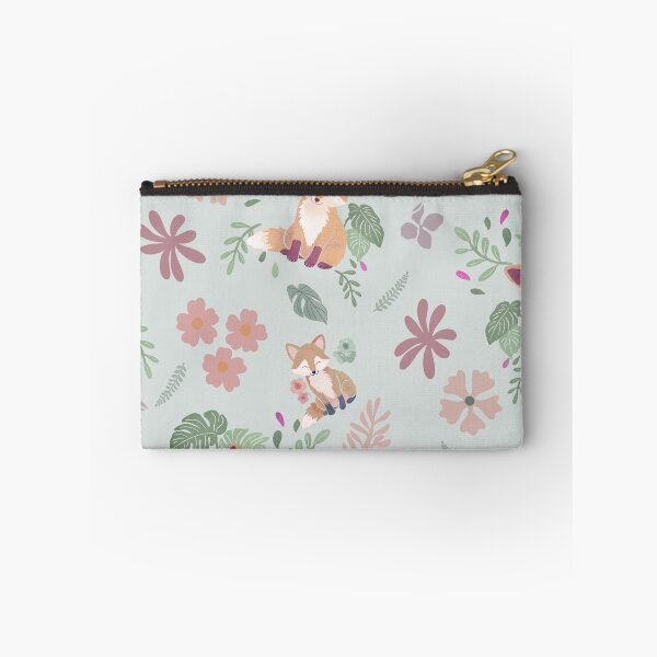 Item preview, Woodland Fox Floral Seamless Pattern, Whimsical Hand-Drawn Nursery Fabric Design designed and sold by mistywoodstudio.