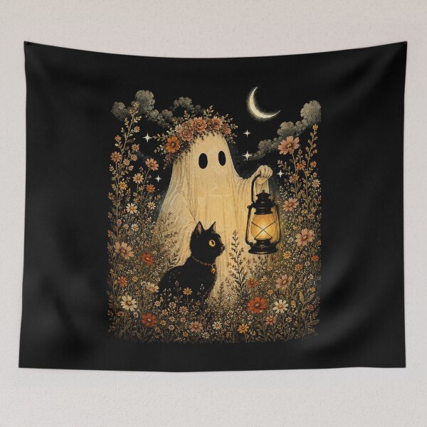 Item preview, Ghost Witch Spooky Boho Floral Cottagecore Halloween designed and sold by watanabeee.
