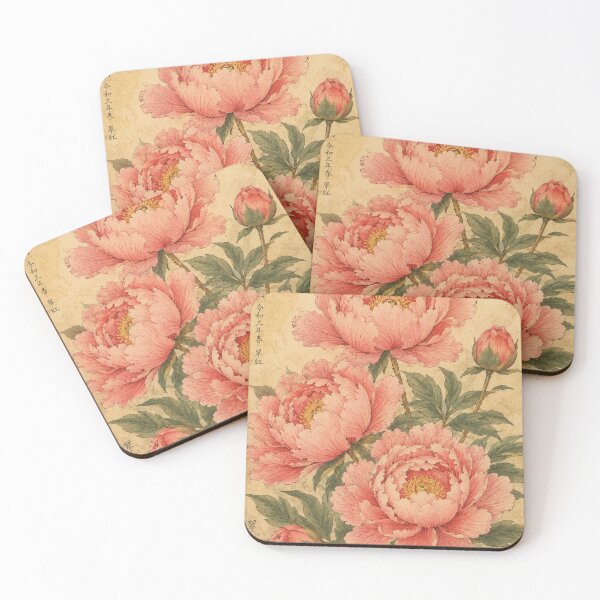 Item preview, Vintage Peonies on Aged Parchment designed and sold by zaveerequeen.