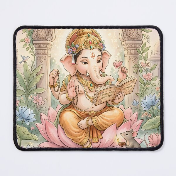 Item preview, Bal Ganesha Lotus Garden Watercolor designed and sold by hutofdesigns.