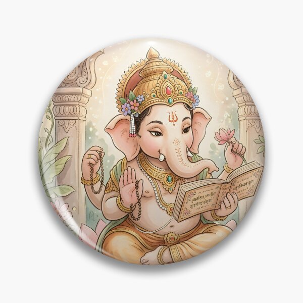Item preview, Bal Ganesha Lotus Garden Watercolor designed and sold by hutofdesigns.
