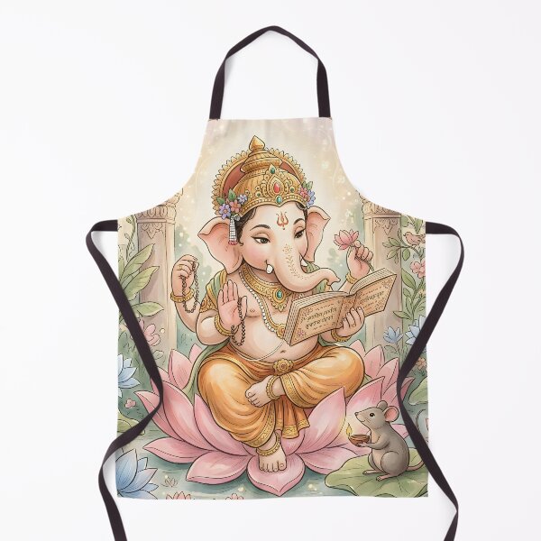 Item preview, Bal Ganesha Lotus Garden Watercolor designed and sold by hutofdesigns.