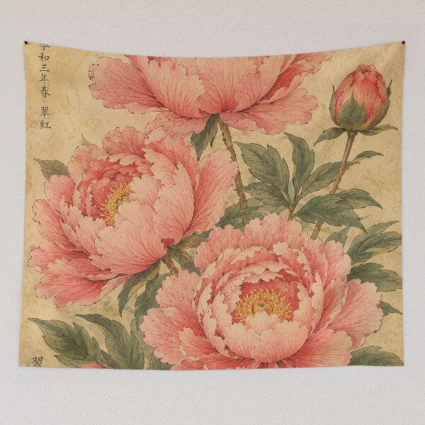 Item preview, Vintage Peonies on Aged Parchment designed and sold by zaveerequeen.