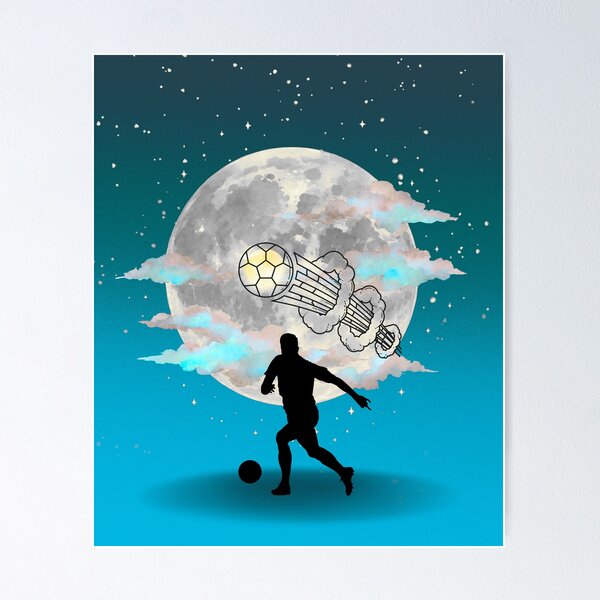 Item preview, Football Dream Under The Moon – Soccer Night Art designed and sold by PetruArtDesigns.