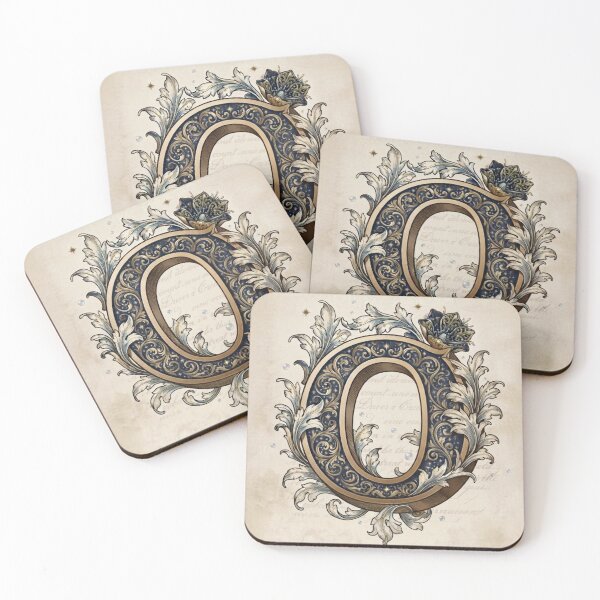 Item preview, Vintage Celestial Botanical Letter O Watercolor Art designed and sold by TheMinimalFrame.