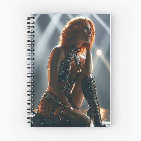 Item preview, Redhead in Black Leather Harness & Thigh High Boots | Sexy Pin-Up for Man Cave designed and sold by Synth Seduction.
