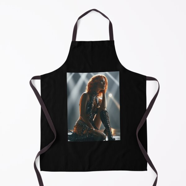 Item preview, Redhead in Black Leather Harness & Thigh High Boots | Sexy Pin-Up for Man Cave designed and sold by Synth Seduction.