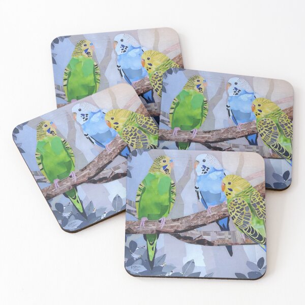 Item preview, Colorful budgies designed and sold by Kathryn Green.