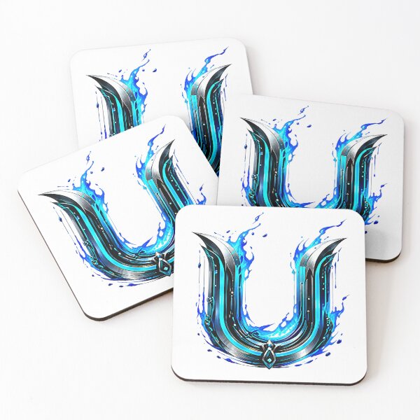 Item preview, AquaFlare Cipher The Teal Inferno Letter U designed and sold by BlissBlvdShop.