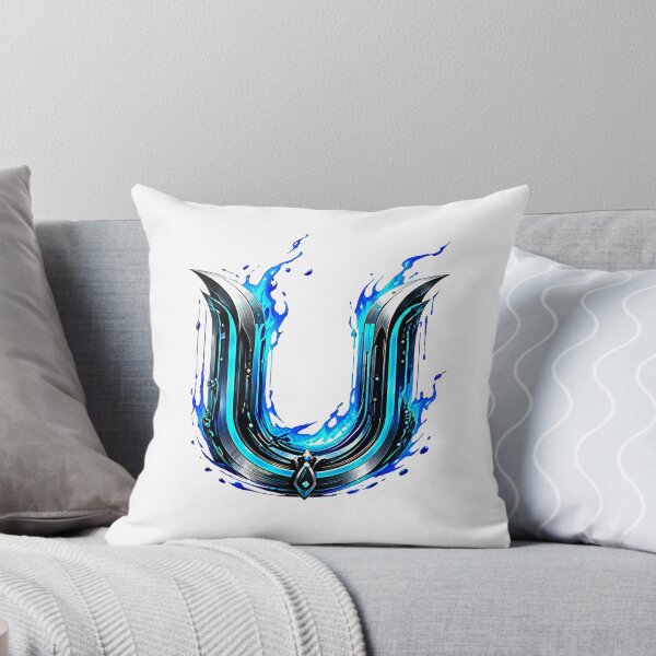 Item preview, AquaFlare Cipher The Teal Inferno Letter U designed and sold by BlissBlvdShop.