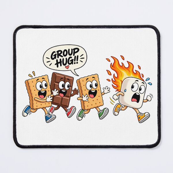 Item preview, Funny Smores Group Hug Camping Shirt Design | Campfire Marshmallow Cartoon Art designed and sold by tarzbol.