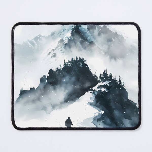Item preview, Summit Climber: Dreamy watercolor mountain landscape in winter designed and sold by Artdavesalzburg.