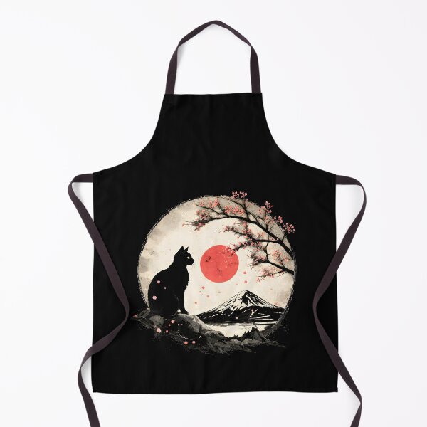 Item preview, Cat Under Red Moon Sakura Night designed and sold by TeeVelora.