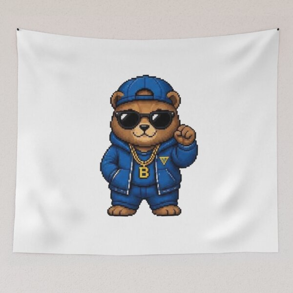 Item preview, Pixel Gangster Bear – Retro Streetwear Animal designed and sold by Icareis-Studios.