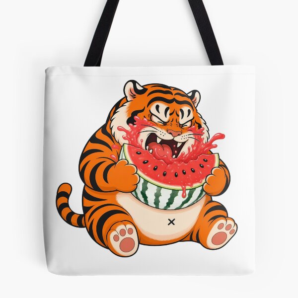 Item preview, Chubby Tiger Eating Juicy Summer Watermelon designed and sold by aigcx.